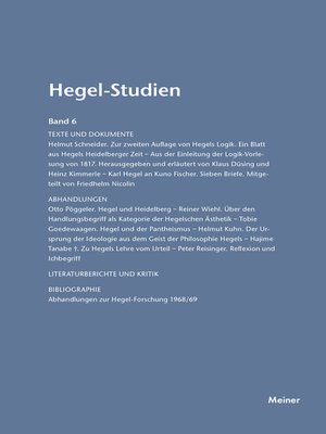 cover image of Hegel-Studien Band 6